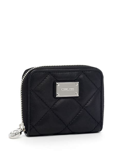 michael kors small black quilted wallet